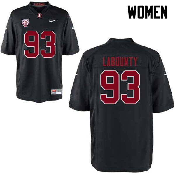 Women #93 Trey LaBounty Stanford Cardinal College Football Jerseys Sale-Black - Click Image to Close